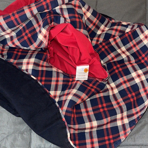 JESSIE AND JAMES LONDON RED BLUE CREAM PLAID LONG SLEEVE RUFFLED DRESS Size 3YR - Picture 8 of 15